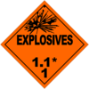 1.1 Explosives with a mass explosion hazard. (nitroglycerin/dynamite)