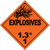 1.3 Explosives with a minor blast hazard. (rocket propellant, display fireworks)